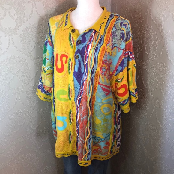 COOGI Other - COOGI vintage Sweater XL Fun Sun Surf Yellow Red